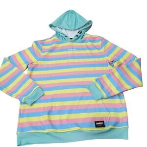 Fresh Hoods Colorblind Hoodie Bright Stripe Design Size Large